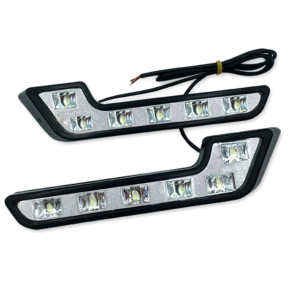 2-pack White DC 6-LED Daytime Running Lights DRL Car Fog Daytime Running Lights 12V n