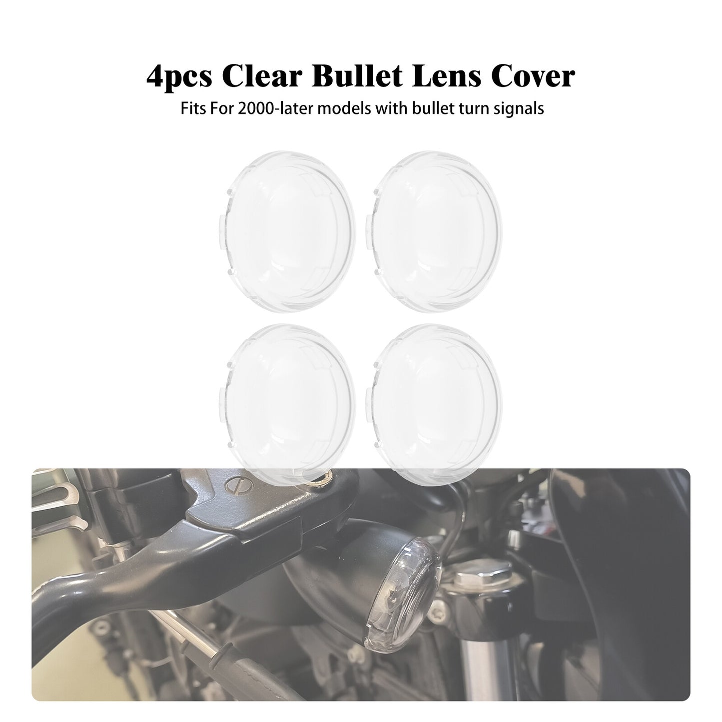 4x Bullet LED Light Clear Lens Covers for Harley Electra Road Glide Sportster Q