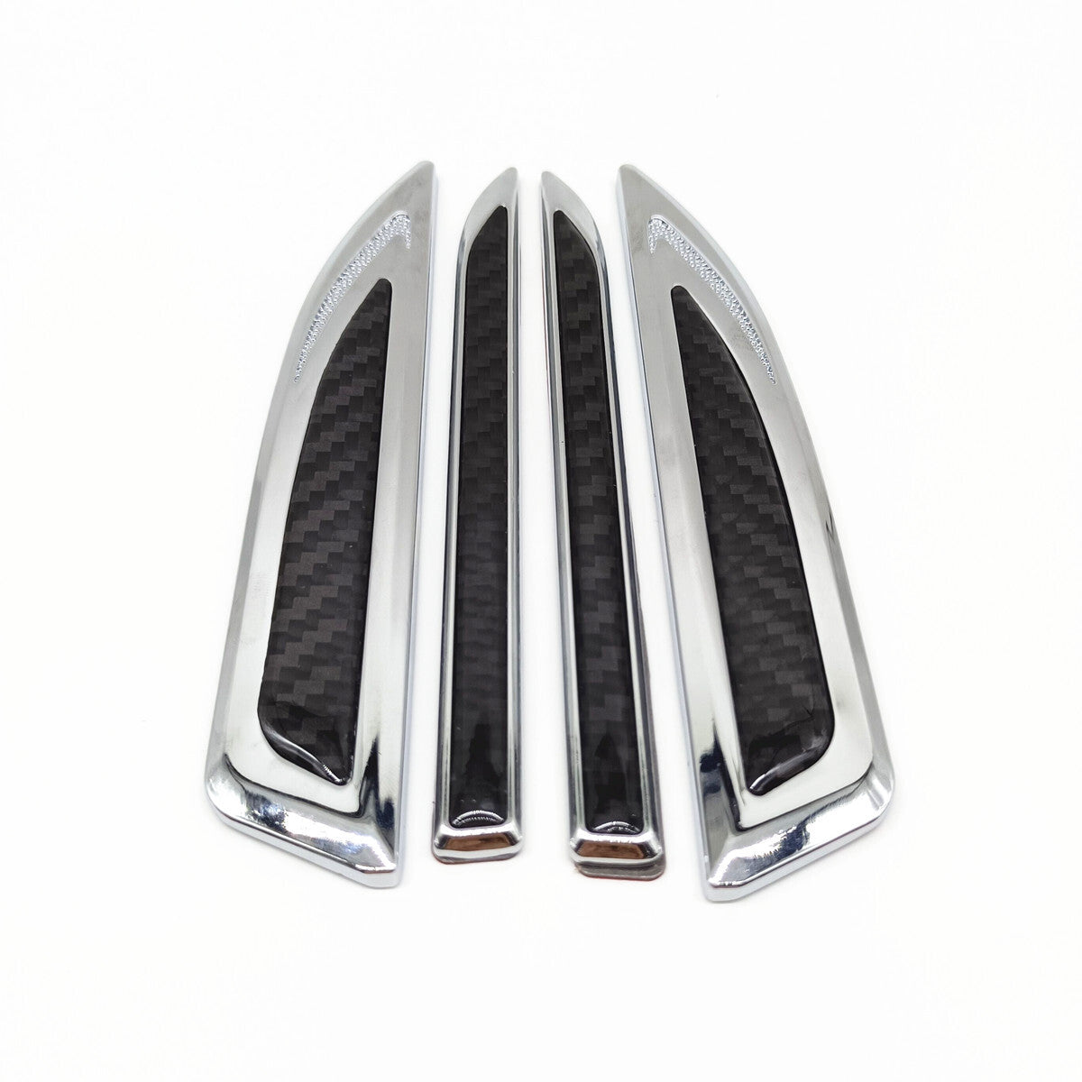 Real Carbon Fiber Car Front Side Door Fender Cover Trim 4PCS Dagger Emblem