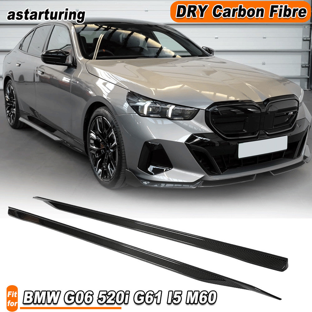 for BMW 5Series G60 520i G61 I5 M60 2024UP Dry Carbon Side Skirt Extension Lip