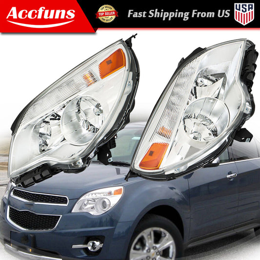 New headlights for 2011-2015 Equinox; one driver + passenger chrome halogen. n