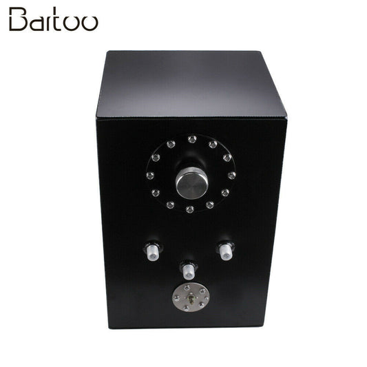 Black Top-Feed Coated Aluminum Racing Fuel Cell Tank+Cap+Level Sender Q