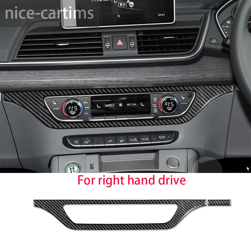 for Audi Q5 Q5L 2018-2023 RHD Interior CD Switch Button Panel Cover Carbon Fiber