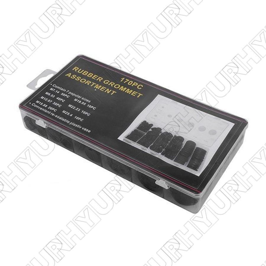 170Pcs For Car Rubber Grommet Firewall Hole Plug Set Electrical Wire Gasket Kit