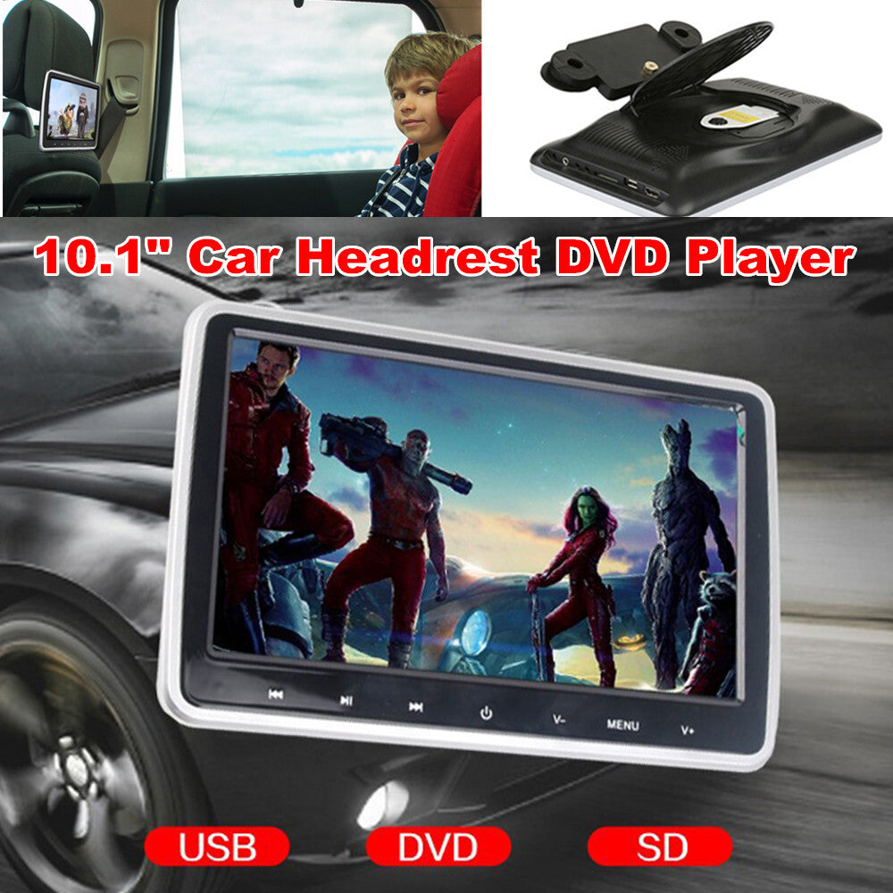 10.1-inch Car Headrest DVD Player Pillow Monitor with AV Input and Output, USB SD Remote Control n