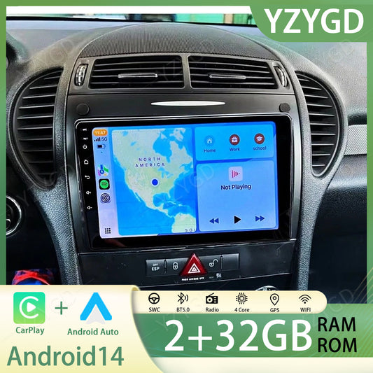 9 Car Stereo Radio for Mercedes for Benz SLK-Class 2004-2010 Android 14 Carplay GPS