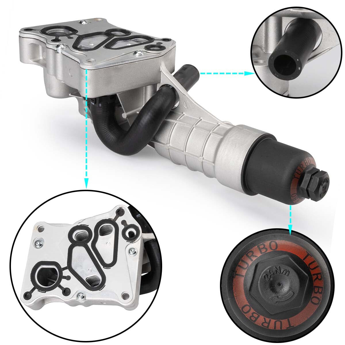 Engine Oil Cooler Filter Housing 2711801410 for Mercedes Benz C250 Base Coupe Q
