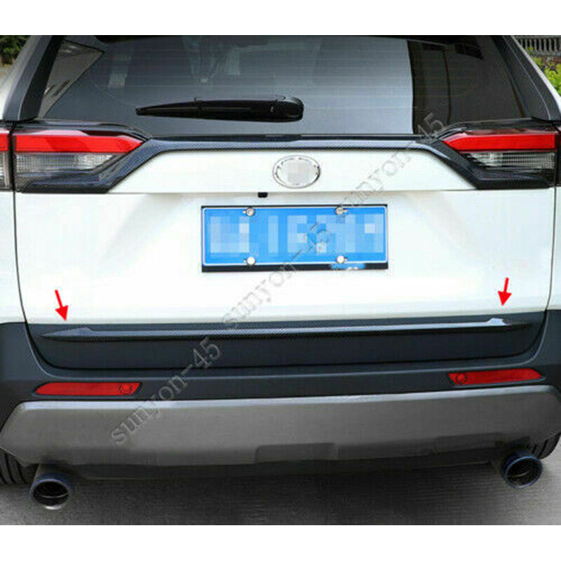 for Toyota RAV4 2019-2024 Carbon Fiber Rear Tailgate Trunk Lid Lower Strip Trim