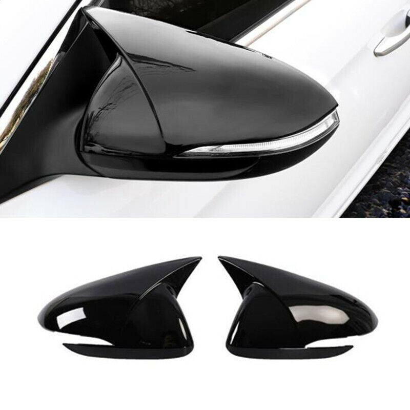 Glossy Black 2PCS Side Rearview Mirror Cap Cover Trim for Hyundai for Elantra 2020
