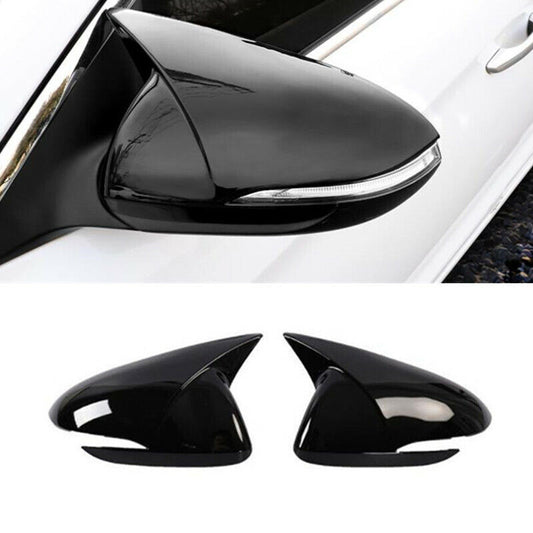Glossy Black 2PCS Side Rearview Mirror Cap Cover Trim for Hyundai for Elantra 2020