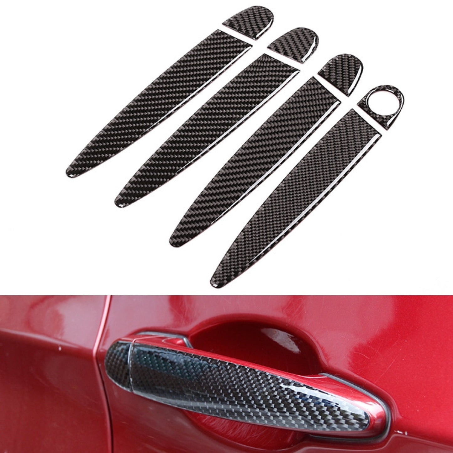 4-piece carbon fiber door handle cover trim set suitable for BMW 3 Series E90, E91, 320i, 330i