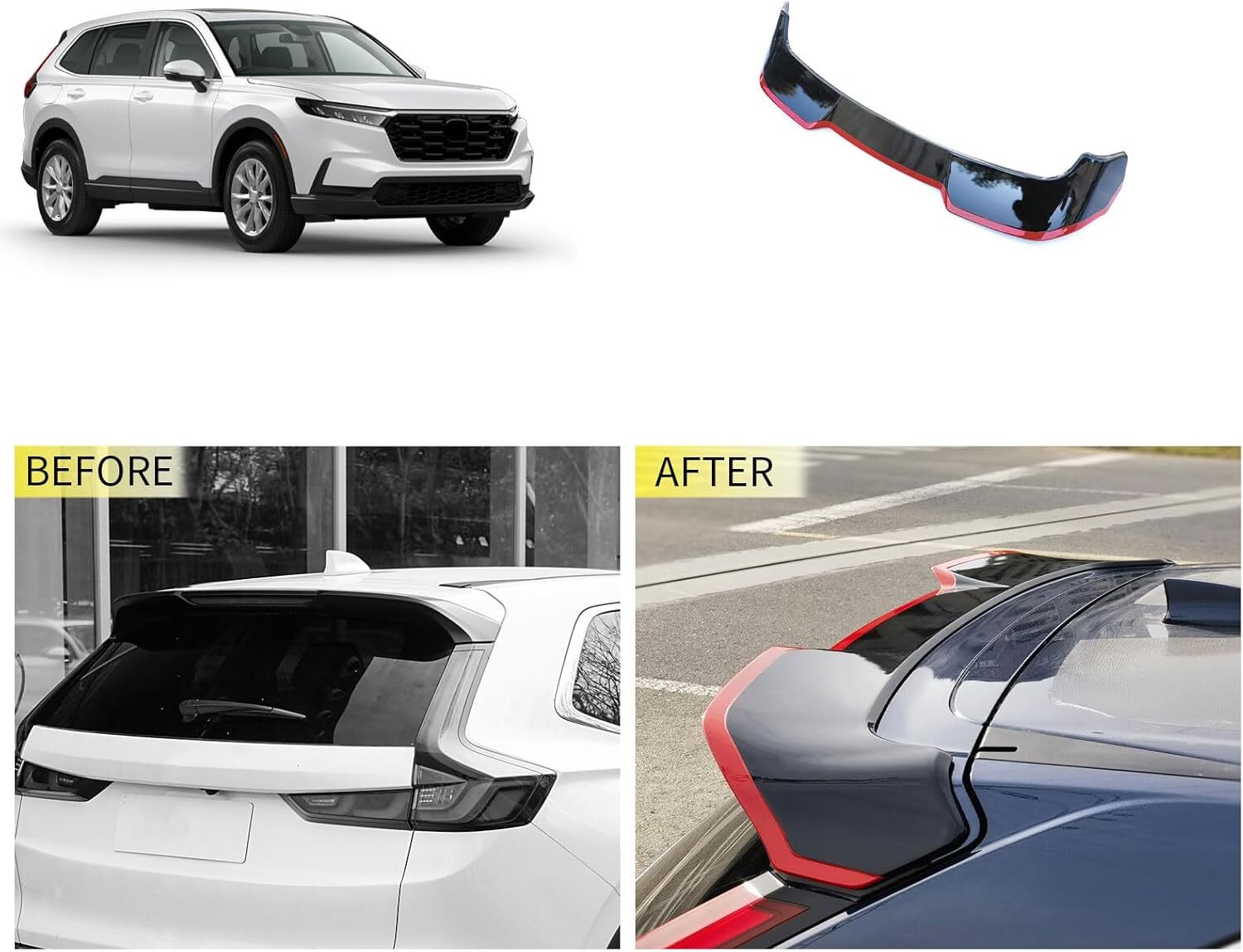 Gloss Blk Rear Spoiler Wing Trail for Honda CR-V CRV 2023-2025 Roof Lip Spoiler