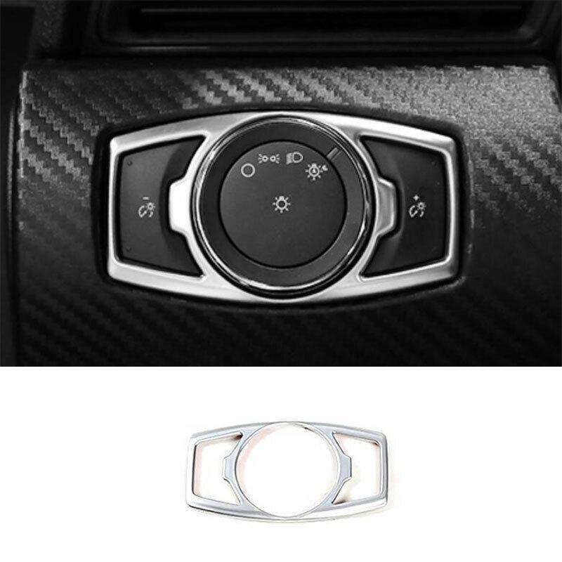 for Ford for Mustang 2015-2022 Silver Steel Function Control Button Frame Trim 1PCS