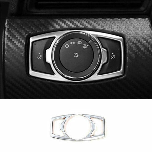 for Ford for Mustang 2015-2022 Silver Steel Function Control Button Frame Trim 1PCS