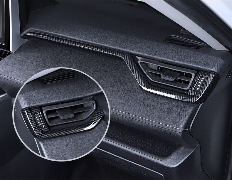 2PC ABS Carbon Fiber Dashboard Console Strip Cover Trim for Toyota RAV4 19-2021