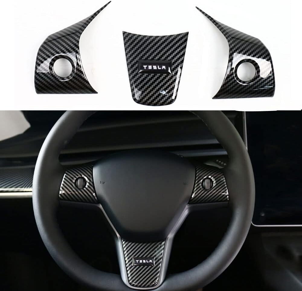 Suitable for 2017-2023 Model 3/ for MODEL Y Smooth Carbon Fiber Steel Wheel Covers n