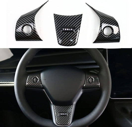 Suitable for 2017-2023 Model 3/ for MODEL Y Smooth Carbon Fiber Steel Wheel Covers n
