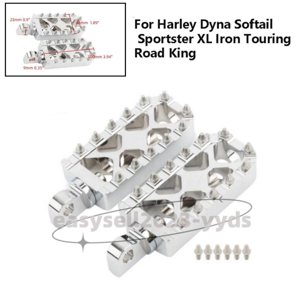 Chrome Foot Pegs Footrests Pedals for Harley Sportster 883 Bobber Dyna Fatboy