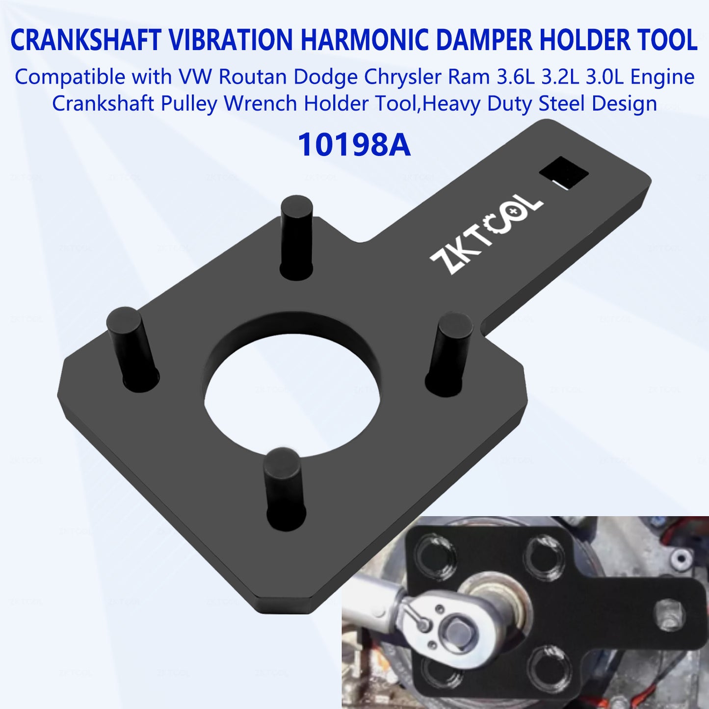 10198A Crankshaft Pulley Holder Tool for VW Routan for Dodge for Chrysler for Ram 3.6 3.2 3L
