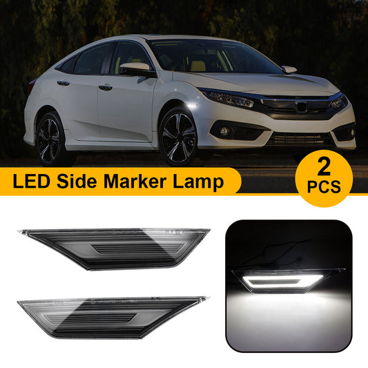 Switches White LED Side Marker Turn Signal Lights for 2016 - 2021 for Honda for Civic - v