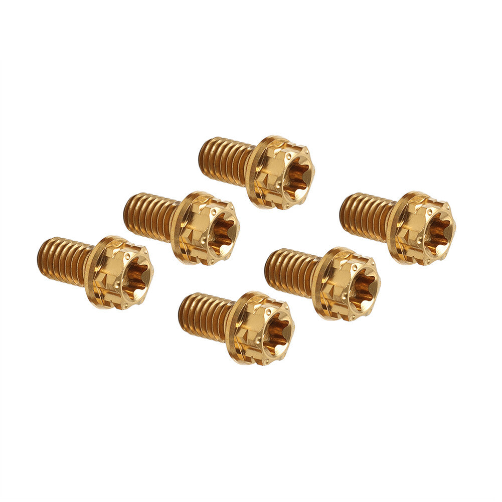 6pcs Bolts Torx Head Flange Screws M6x15mm For Motorcycle Bicycle Gold