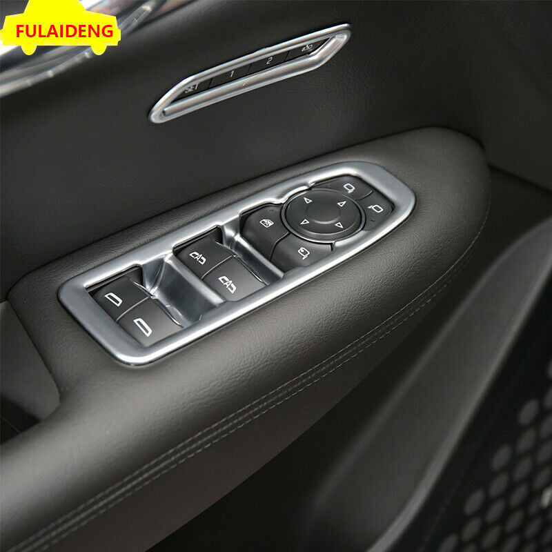 for Cadillac XT5 2016-2020 Silver interior window lift panel switch cover trim