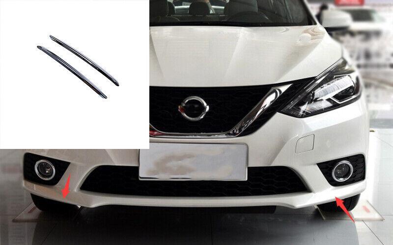 for Nissan Sentra Sylphy 2013-2019 Black Steel Front Bumper Side Spoiler Cover