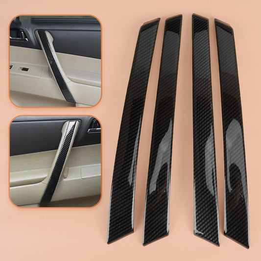 Carbon Fiber Grain Door Armrest Trim Cover Fit For Highlander 2008-2013 v
