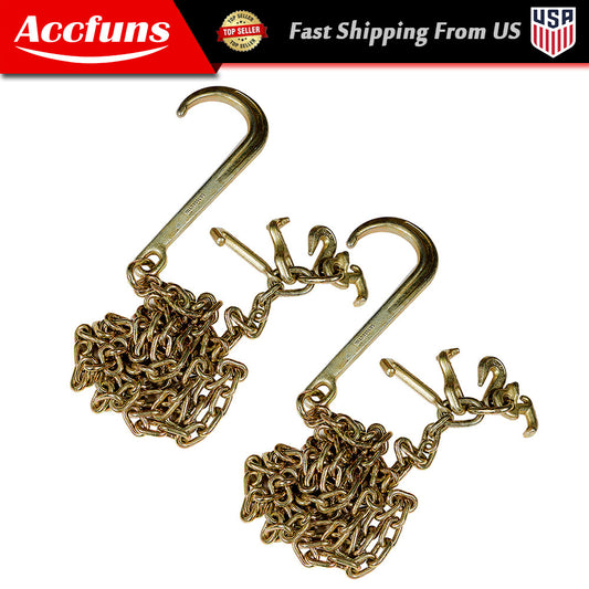 5/16 inch x 10' G70 Cable Carrier J-Hooks V-Chain Flatbed Truck Rollover Destroyer Bracket - n