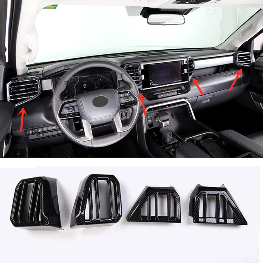 Fit For Tundra 2022 2023 Dashboard Air Vent Cover Trim Carbon fiber Kit v