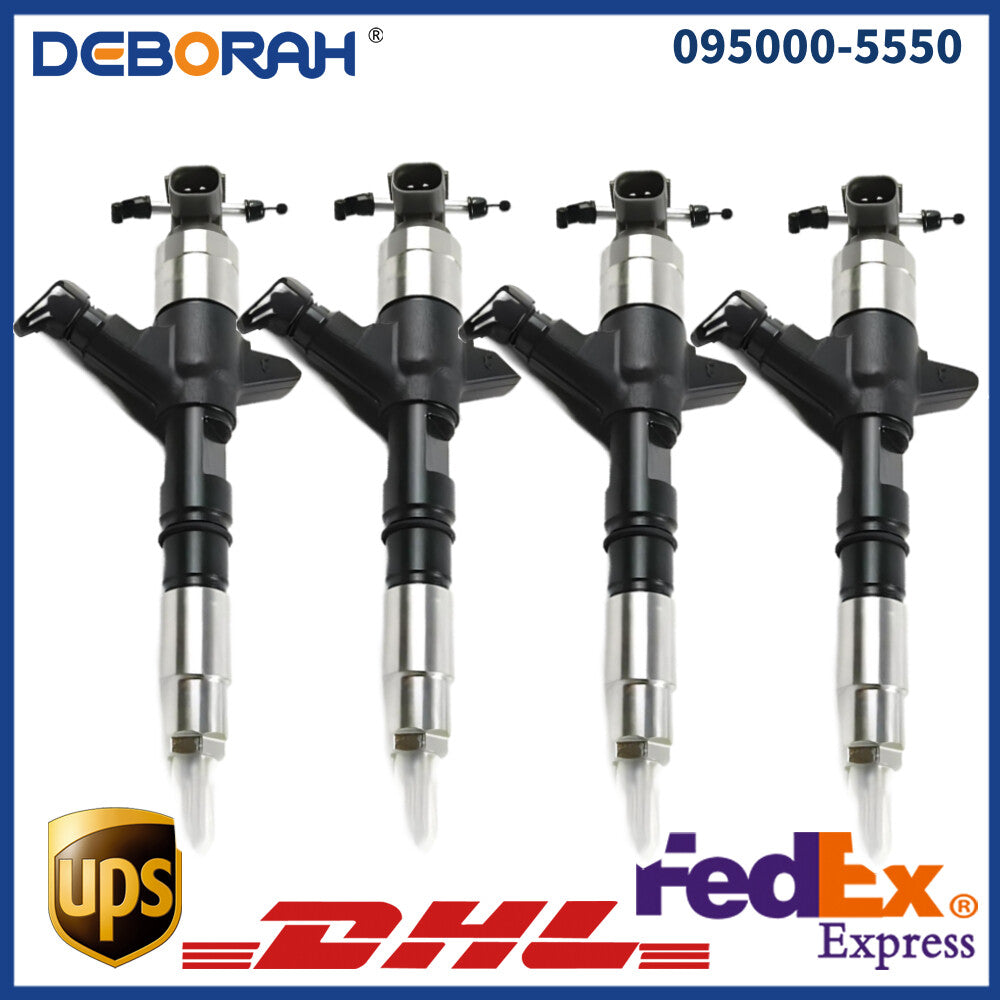 4x 095000-5550 33800-45700 Common Rail Diesel Fuel Injector for Hyundai Excavator