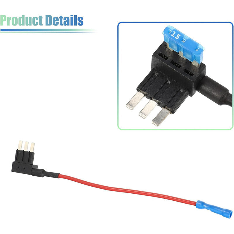 2pcs Car Fuse Tap Add a Circuit Adapter with 2pcs 15A Micro3 ATL Blade Type Fuse