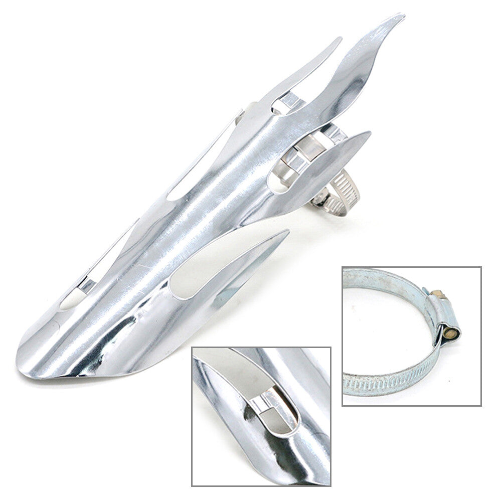 Motorcycle Chrome Exhaust Muffler Pipe Heat Shield Cover Heel GuardUniversal