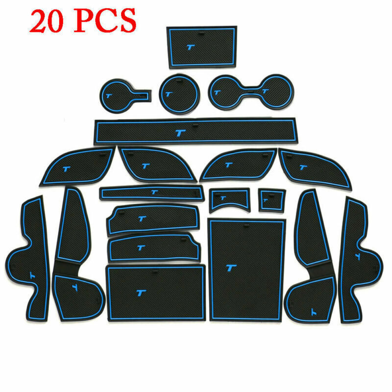 for Hyundai for Tucson -2019 2020 21 BLUE Car Interior Door Mat Non-slip Cup Pads B n