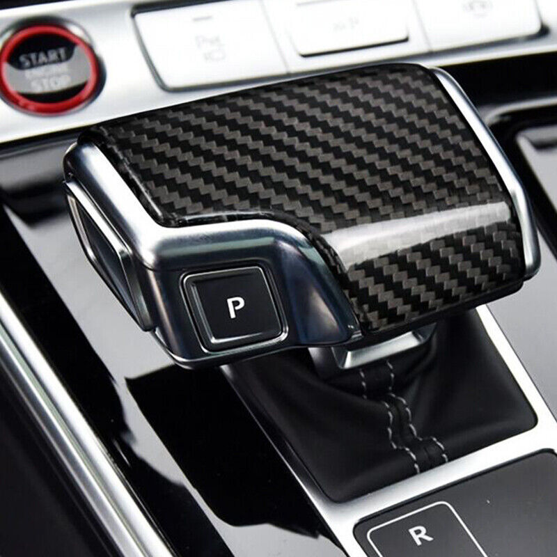 Real Carbon Fiber Gear Shift Knob Cover Trim for Audi for A8 Q7 A7 Q8 for A6 S7 S6 RS6 Q