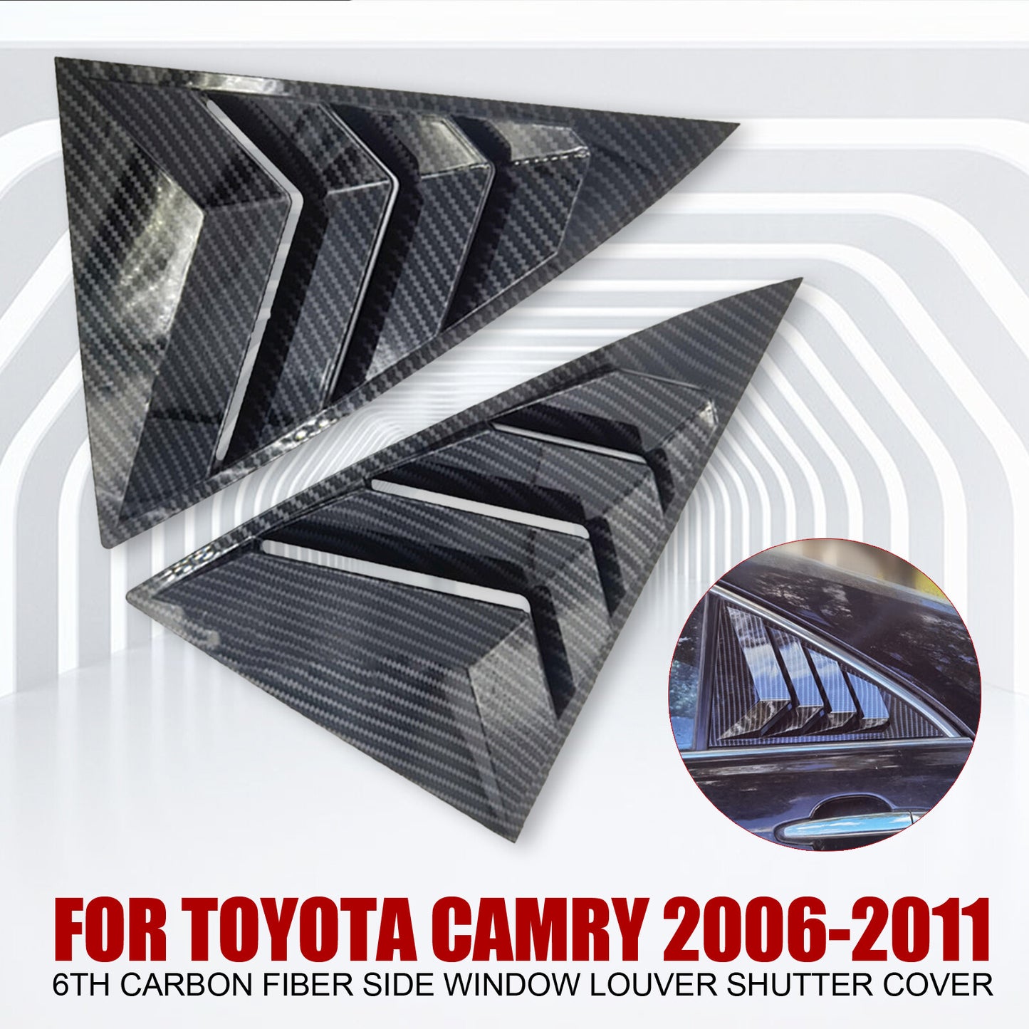 Carbon fiber side window louver shutter cover suitable for Toyota 2006-2011 for Camry No. 6