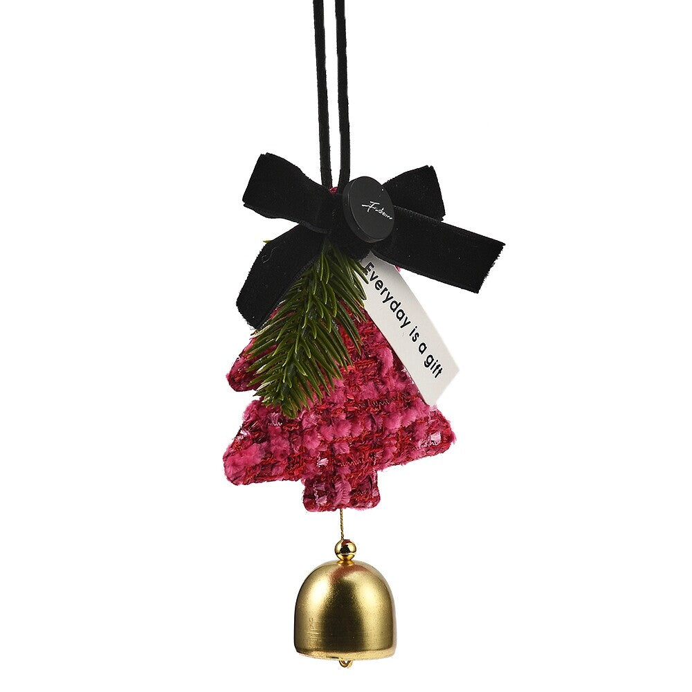 Car Rear View Mirror Hanging Rose Red Christmas Tree Bowknot Hanging Ornaments