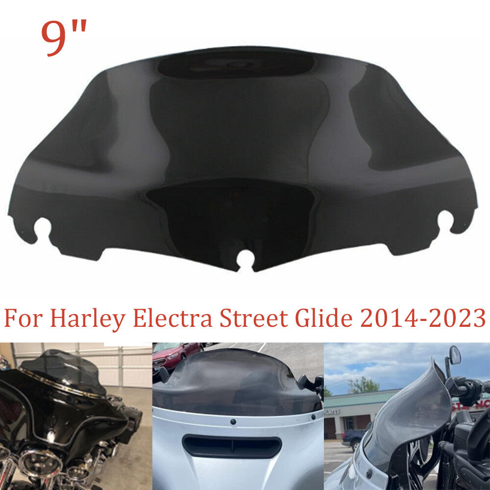 Black 9-inch windshield suitable for Harley Street Electra Glide Limited - n