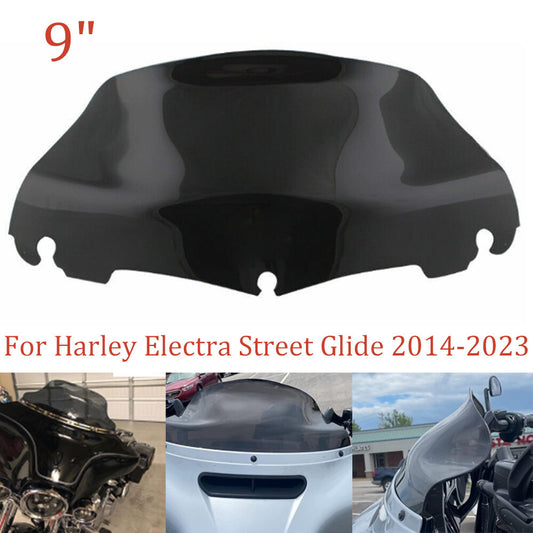 Black 9-inch windshield suitable for Harley Street Electra Glide Limited - n