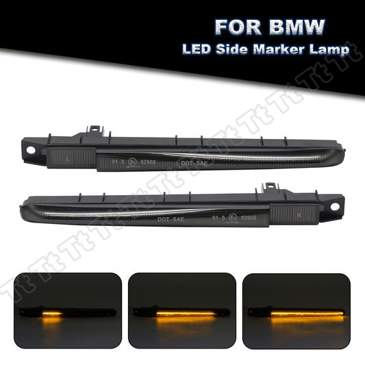 Suitable for 07-13 for E90 E92 E93 M3 Sequential LED fender side marker lights smoked lens - v