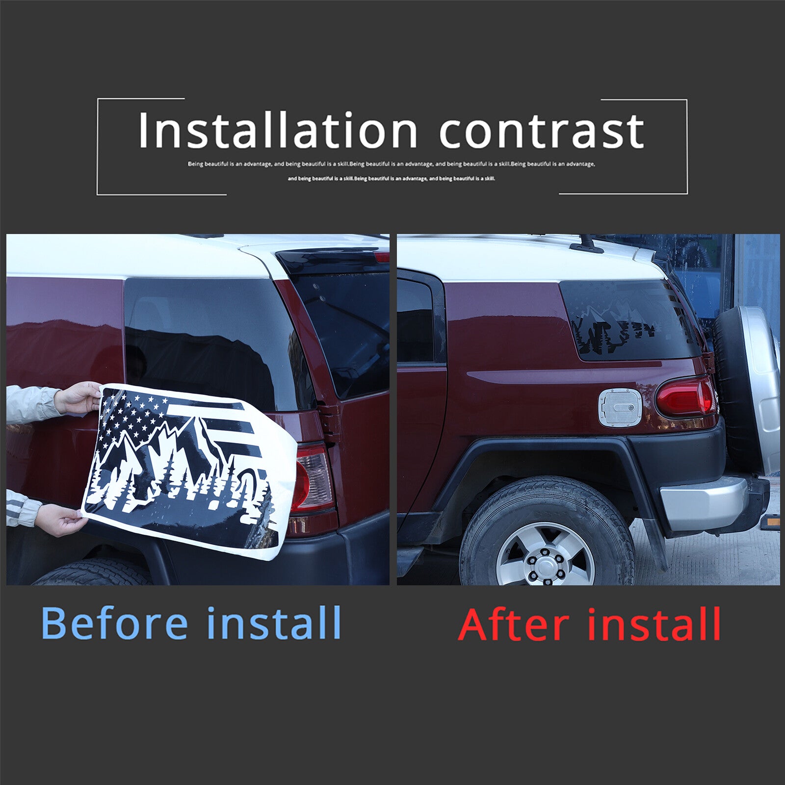 Rear Quarter Window American Flag Decal Sticker for GR Supra A90 A91 2019-2022- v