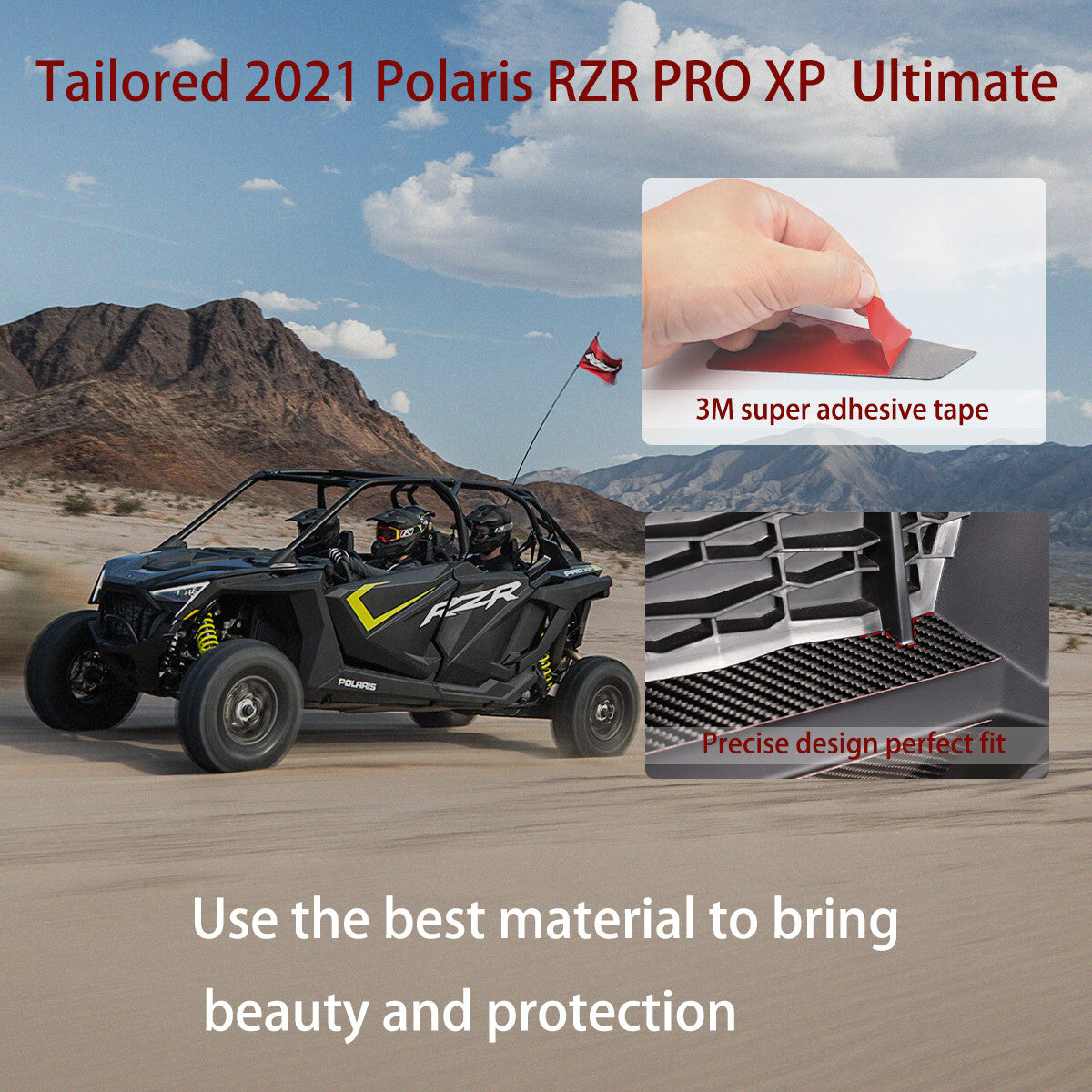 Rear trim panel for Polaris RZR PRO XP Ultimate 2021+ Carbon Fiber - n