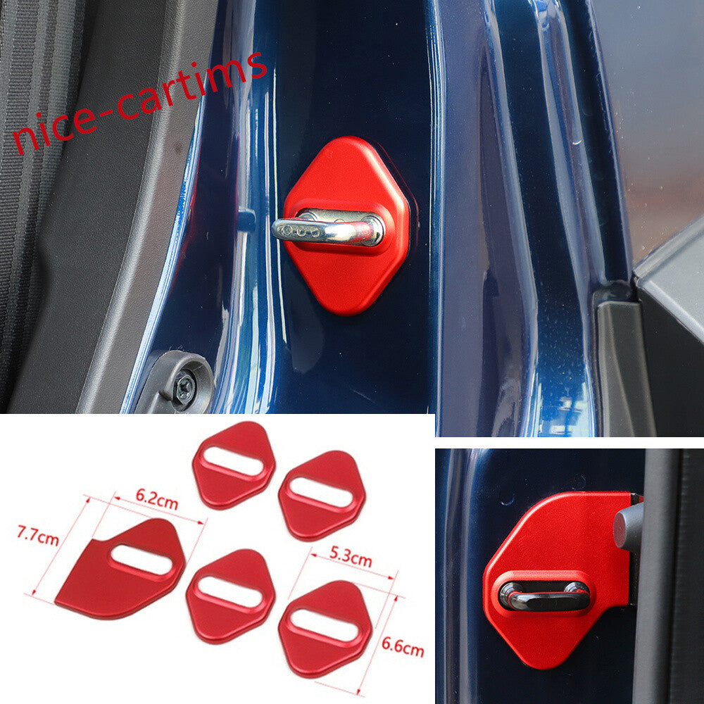 5¡ÁAlloy Red Car Door Lock Protector Buckle Cover for Suzuki for Jimny 4-door 2019-24