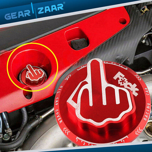 JDM Screw-In Middle Finger Oil Filler Tank Cap Valve Cover Red for Honda for Acura