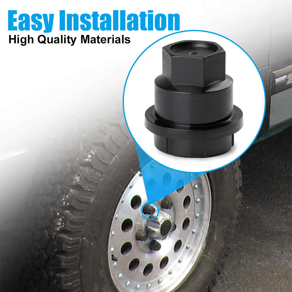 20-pack Black NUT Protective Covers for Chevrolet S10, Blazer, for GMC - Jimmy Sonoma 15661036 Q