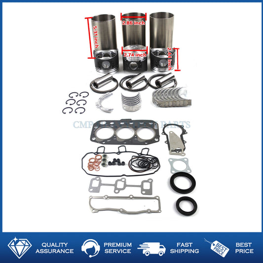 Engine Rebuild Kit for YANMAR 3TNV70 3TNV70BJUV JohnDeere Gator XUV 850D STD