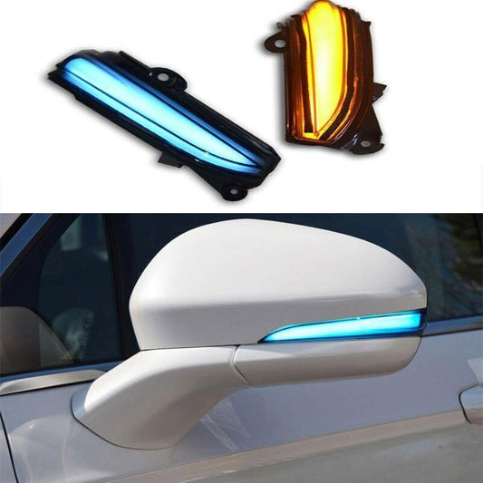 for Ford Mondeo Fusion 13-2020 Rear Blue/Amber Streamer LED Side Mirror Light 2X