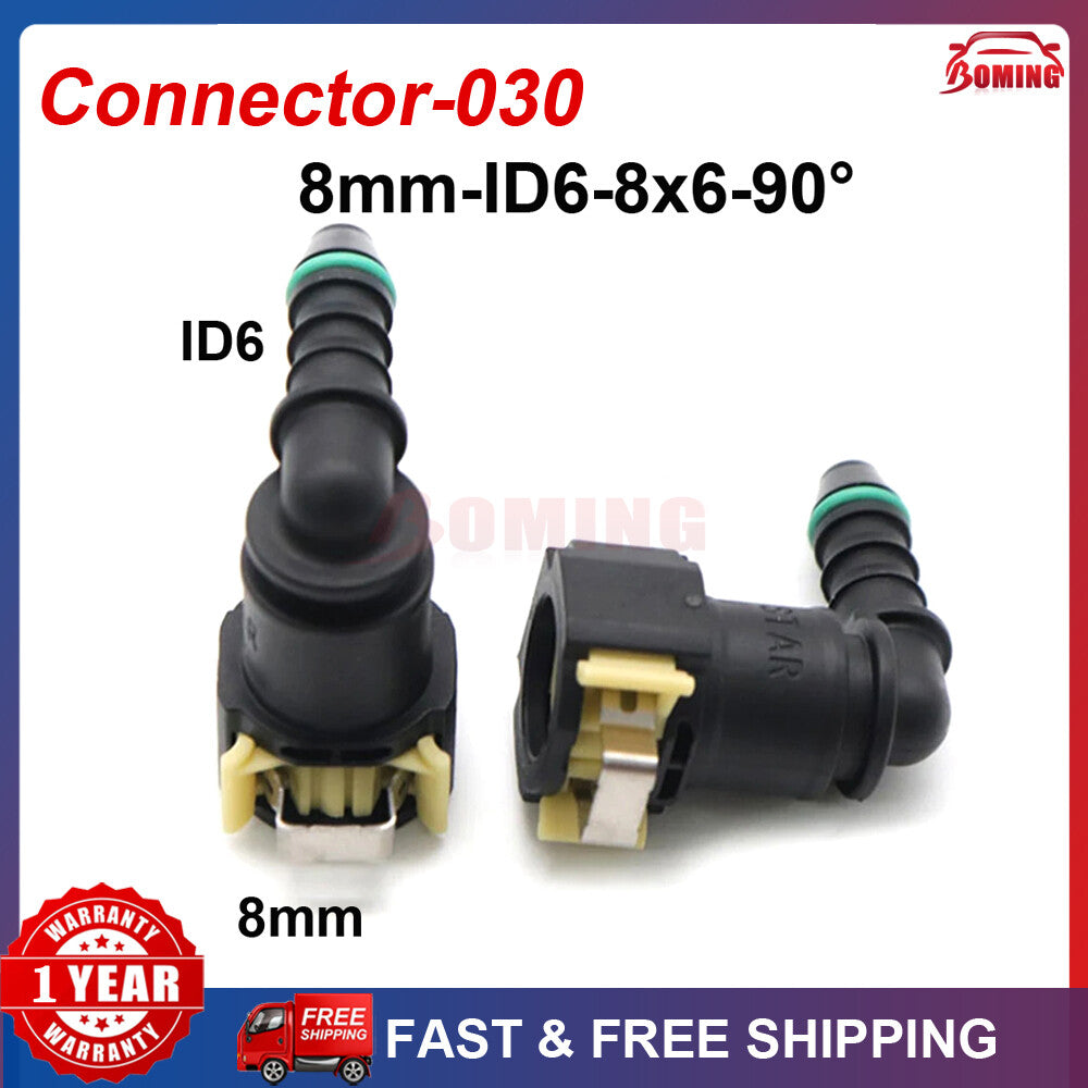 2PCS 8mm 8 ID6 8x6 90¡ã New Fuel Line Hose Pipe Quick Release Female Connector Q
