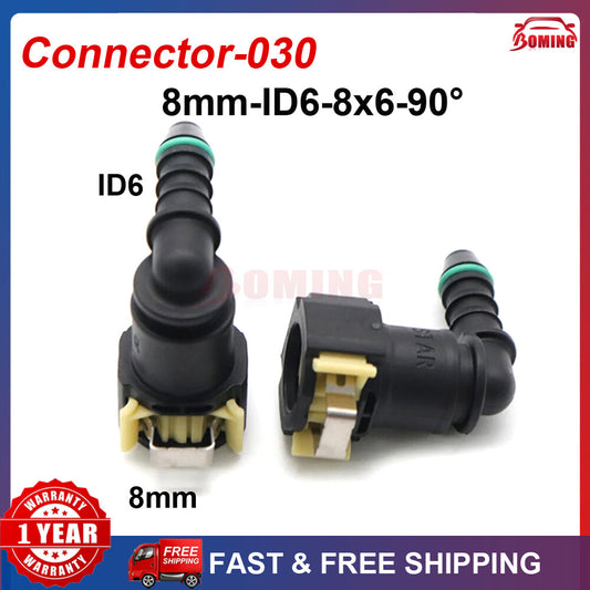 2PCS 8mm 8 ID6 8x6 90¡ã New Fuel Line Hose Pipe Quick Release Female Connector Q