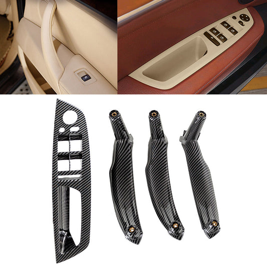 4PCS Inner Interior Door Pull Handle Trim Cover for BMW X5 E70 X6 E71 E72 LHD